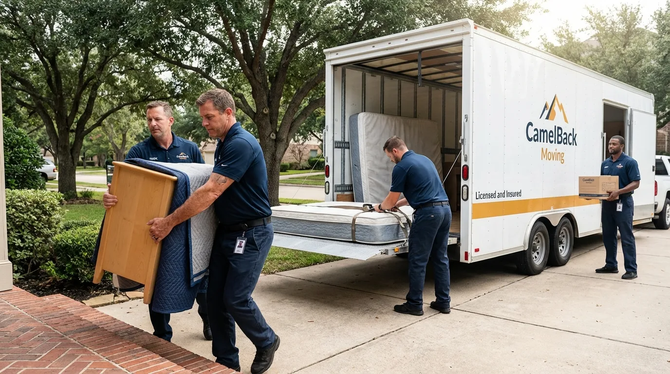 Crew loading residential truck for cross-state move from Patton, PA